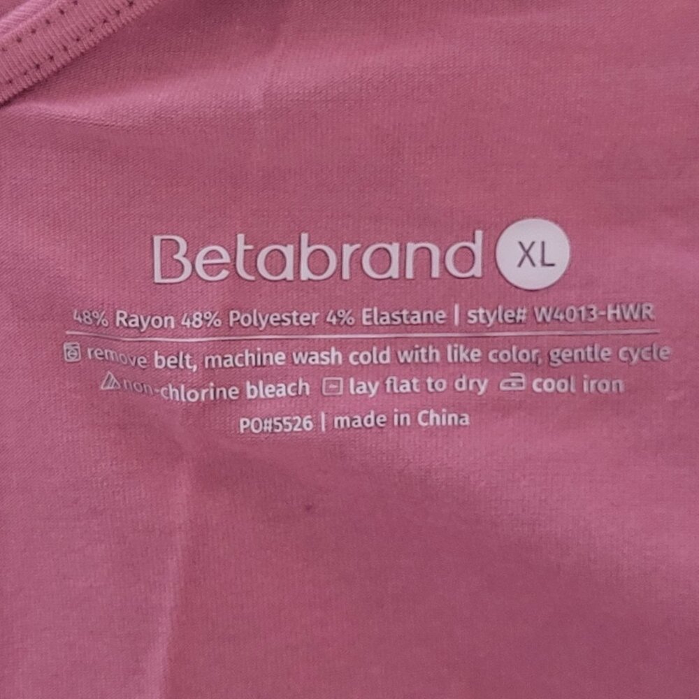 Betabrand Day to Night Jumpsuit Womens Size XL Mauve Tie Waist Stretch NWOT - Picture 3 of 7